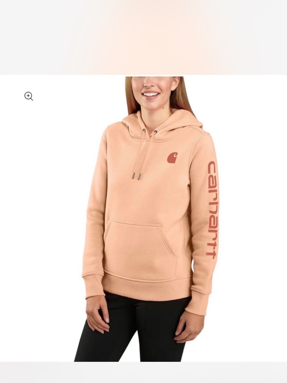 Carhartt Women’s Relaxed Fit Peach Hoodie Size Medium